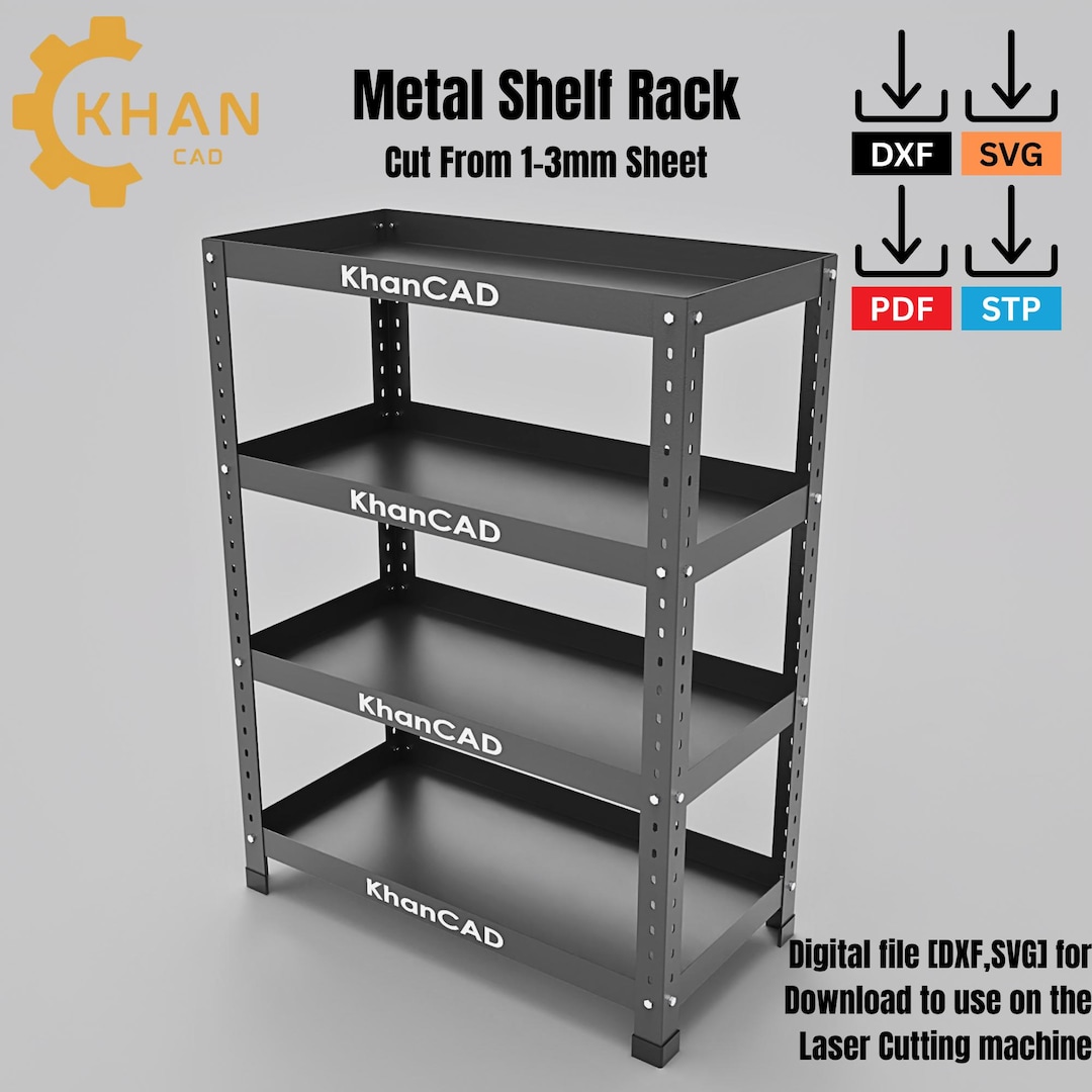 Khancad DIY Metal Shelf Rack | Strong Metal Storage Rack | Workshop and ...