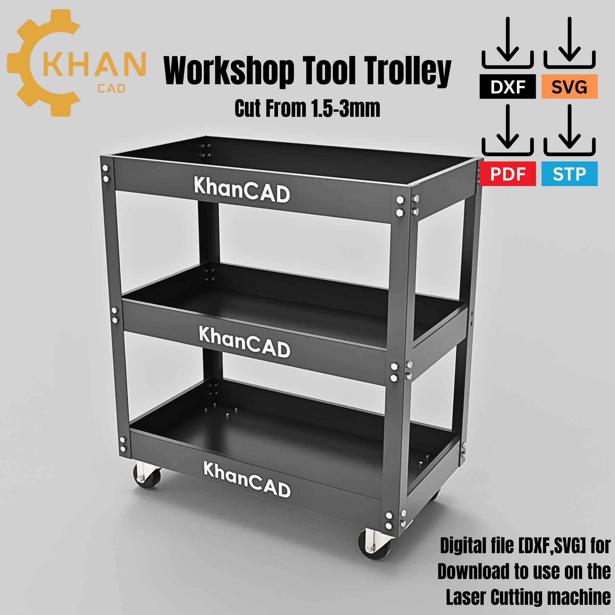 Khancad Workshop Tool Trolley DXF File for Laser Cutting | CNC