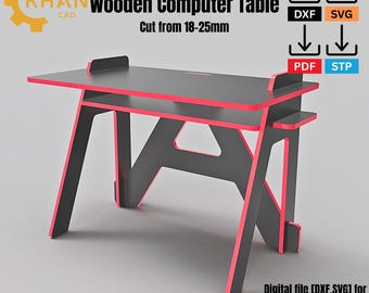Laser Cut Computer Table Plan, CNC Desk Design (Digital Download)