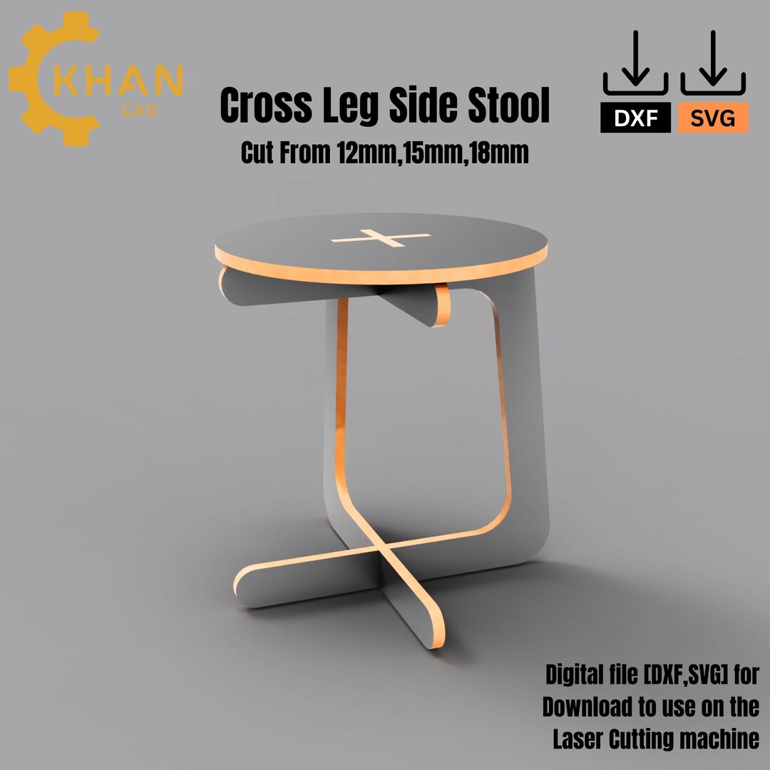 Modern Cross-leg Stool Laser Cut File (DXF/SVG) - Etsy