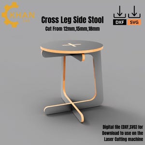 Modern Cross-Leg Stool Laser Cut File (DXF/SVG)
