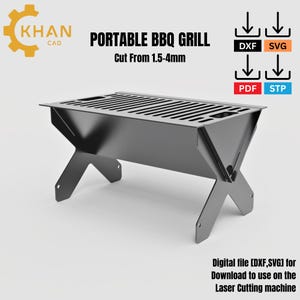 DIY Portable Flat-Pack BBQ Grill DXF File for Laser Cutting | Fire Pit | Outdoor Camping Grill Plan | Cnc Ready Pdf Svg Files | Bbq frame