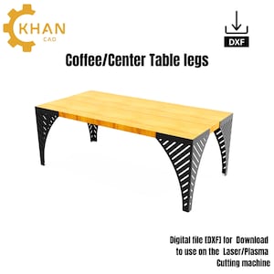 Modern Coffee Table Legs DXF File: CNC Laser Cut Metal Base (Digital Download)