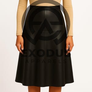 Women&#39;s Handmade Lovely Black Leather Long Maxi Skirt, Women High Waist Skirt, Long Waistband Skirt, Low Waisted Leather Skirt, Formal Skirt