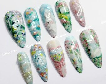 モネガーデン プレスオンネイル | 手描き印象派アート | クロード・モネ風セット