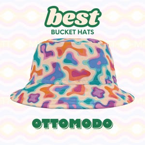 Colourful Layered Terrain Bucket Hat, Colorful Bucket Hat - Unique Outdoor Accessory for Summer, Beach, Festival, Hiking - Handmade Sun Hat