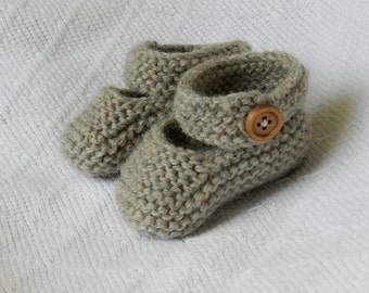 Hand Knitted 100% Natural Wool Baby Girl Shoes