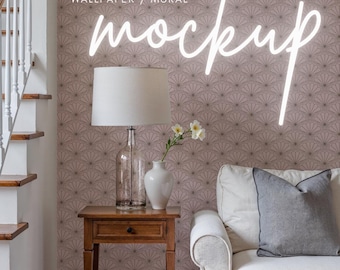 Staircase Hallway Wallpaper Mockup, Interior Design Mockup, PSD Wallpaper Mockup, Wall Mockup, Psd Mockup, Farmhouse Mockup, Pattern Mockup