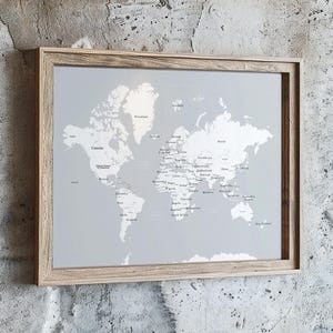 Große Weltkarte digitaler download - illustrierter Atlas, minimalistische Weltkarte xl Weltkarte, digitaler Download - 20x30, 24x36, 36x48", a1, a0
