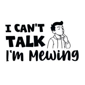 Könnte beinhalten: Schwarz-weiß-Illustration einer Person mit dem Text "Ich kann nicht sprechen, ich miaue".