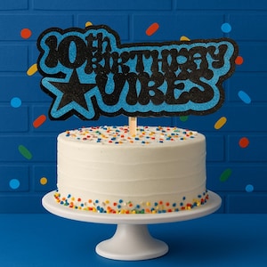 Birthday Vibes - Funny Teen / Tween Custom Happy Birthday Cake Topper