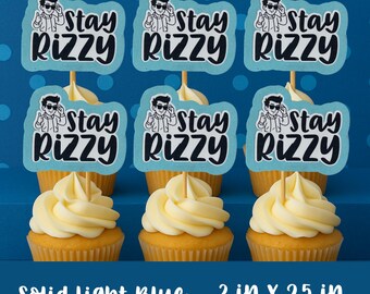 Adorno personalizado para cupcakes "Stay Rizzy" - Divertido cumpleaños para adolescentes