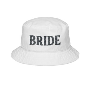 Embroidered Bride Bucket Hat, Festival Bachelorette Hen Do Wedding Gift, Summer Trending, Beach Sun Hat, Bridal Party Accessories
