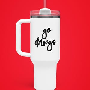 Naklejka winylowa University of Georgia Go Dawgs UGA Preppy Game Day na laptopa, butelkę z wodą, słodki prezent dla fana futbolu uniwersyteckiego