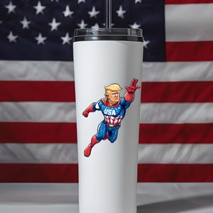 Pegatina de Trump para regalo conservador republicano, calcomanía de vinilo de Trump, Superman, Pro USA Patriot, 4 de julio, rojo, blanco y azul, Libertad primero