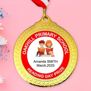 Custom Reading Day Medal: Personalized Competition Prize