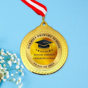 Personalized Graduation Medal: Custom School Event Prize