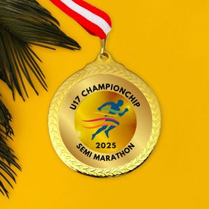 Custom Marathon Medal: Personalized Athletics Competition Prize