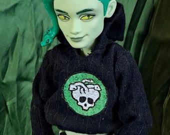 OOAK Medusa Gorgon Boy Art Doll Custom G3 Monster High Repaint CharlieBDollies