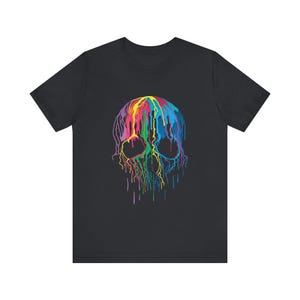 Neon Painted Skull T-shirt, Skull Shirt, Neon Shirt, Cool