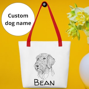 Irish Wolfhound Custom Dog Tote Bagwith Dog Breed and Name: Personalized Dog Lover Gift