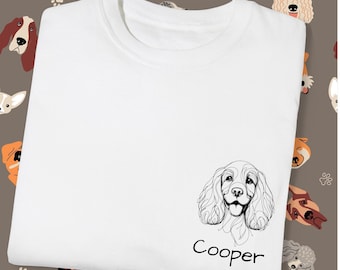 Custom Cocker Spaniel T-Shirt with Pet Breed and Name: Personalized Dog Lover Gift Tee