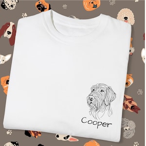 Camiseta personalizada com a raça e o nome do seu Griffon de Aponte de Pelo Duro: Presente perfeito para amantes de cães.