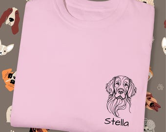 Custom Irish Setter T-Shirt with Pet Breed and Name: Personalized Dog Lover Gift Tee