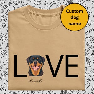 Custom Rottweiler Shirt, Personalized Dog Mom T-Shirt, Love T-Shirt for New Owner, Gift for Dog Lover