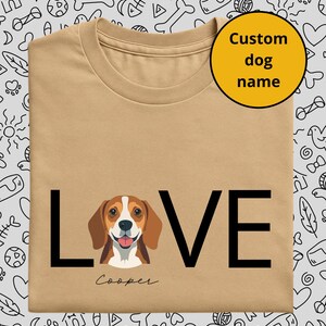 Custom Beagle Shirt, Personalized Dog Mom T-Shirt, Love T-Shirt for New Owner, Gift for Dog Lover