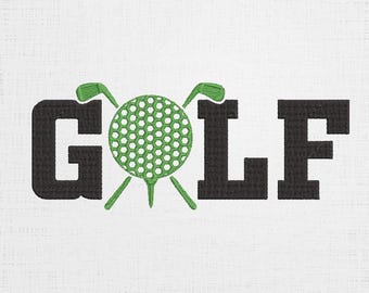 Golf Embroidery Design: Club & Ball Monogram (6 Sizes) (Digital Download)