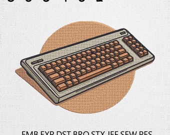 Broderie de clavier d'ordinateur - fichier Machine pour clavier vintage - applique technique - 6 tailles