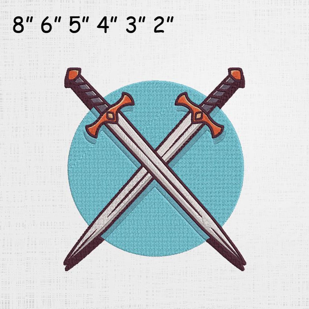 Swords Embroidery, Crossed Swords Pattern, Instant Download, 6 Sizes - Etsy