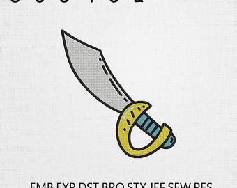 Fantasy Schwert Stickerei - Instant Download - 6 Größen