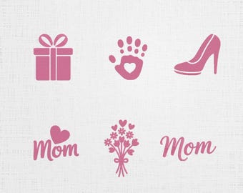 Embroidery Set Design – Bouquet with Hearts, Mother's Day Gift (Digital Download) ; 6 Designs ; 6 Sizes