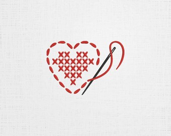 Cozy Embroidery - Motif needle - Heart shaped - Cross stich - 6 Sizes