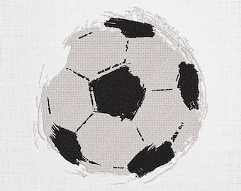 Grunge Soccer Ball Embroidery Design: Modern Art Patch (6 Sizes) (Digital Download)
