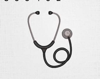 Stethoscope Embroidery, Medical Equipment Pattern, Instant Download, 6 Sizes