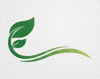 Green Leaf Embroidery Design: Nature Inspired Machine File (6 Sizes)