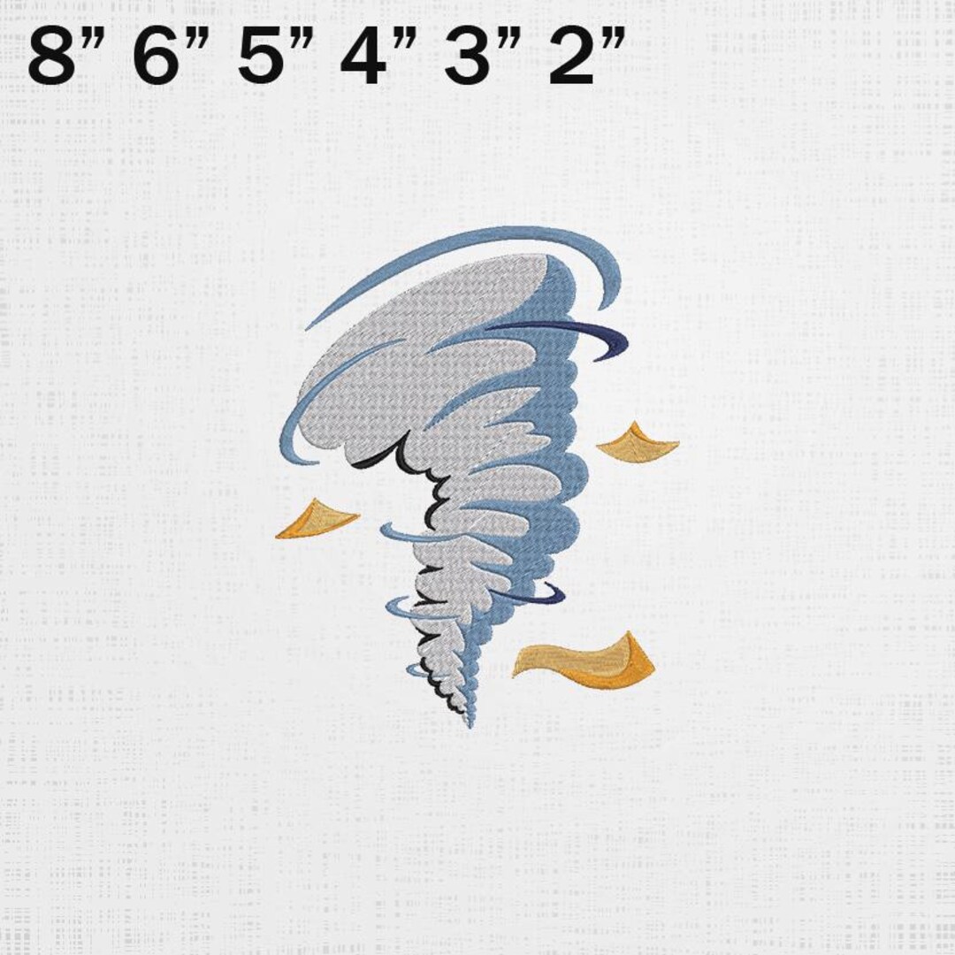 Tornado Embroidery Design – Cyclone, Wind Storm Machine File (digital ...