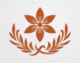 Floral Line Art Embroidery Pattern: Minimalist Flower Design (6 Sizes) (Digital Download)