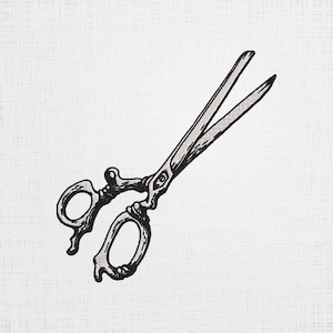 Schere Stickdatei, 5 Grössen, Maschinenstickmuster, 5 Grössen (Digitaler Download)