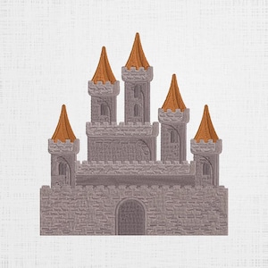 Fairy Tale Castle Embroidery Design: Machine Stitch Pattern (5 Sizes)