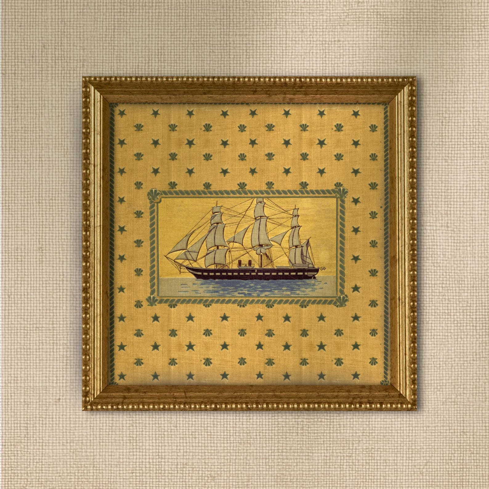 Vintage Sailboat Giclée - Framed - 8 x 8"