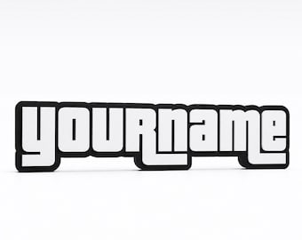 Custom Gamer Tag Sign – Personalized Name Plaque for Desk or Shelf Decor, Urban Style Gift for Gamers & Streamers