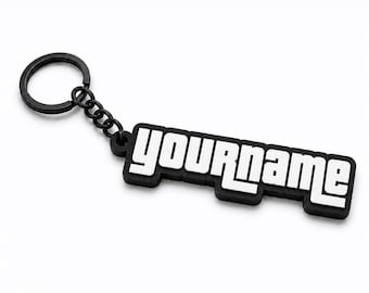 Personalized Gamer Tag Keychain – Custom Name Gift, Urban Style Keychain, Gamer Gift, Custom 3D Name Keychain