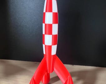 Figura del cohete lunar de Tintín - Modelo coleccionable impreso en 3D: Estatua de Destino a la Luna