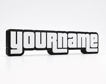 Custom Gamer Tag Sign – Personalized Name Plaque for Desk or Shelf Decor, Urban Style Gift for Gamers & Streamers