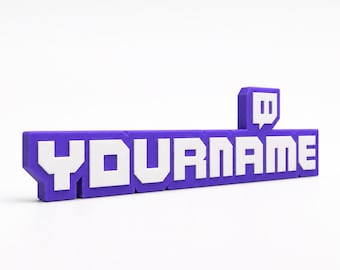 Custom Twitch Name Sign – Personalized Name – Streamer Desk Decor – Gamer Gift – Setup Plaque
