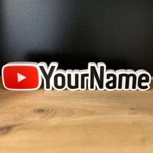 Aangepaste YouTube-plaat – Gepersonaliseerde naam voor YouTubers – Plankdecor – Video-achtergrondbord